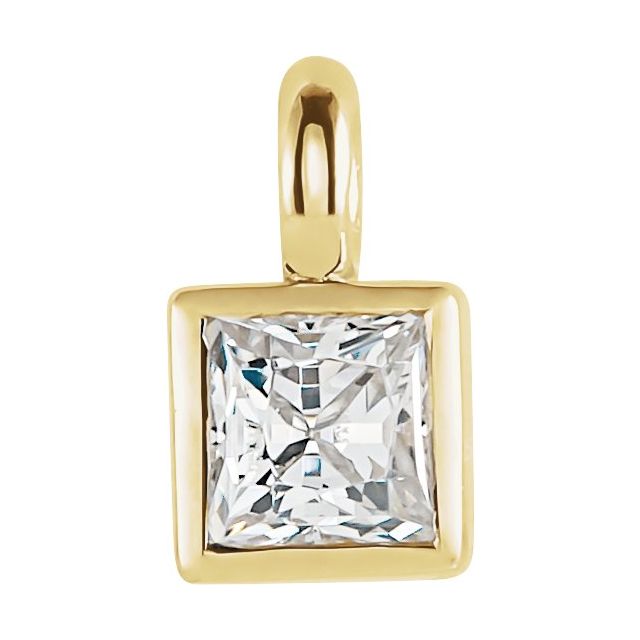 .05 CT Lab-Grown Diamond Bezel Dangle, 2.57 mm x 4.52 mm