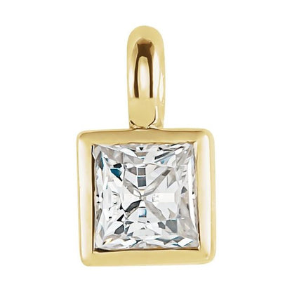 1/6 CT Lab-Grown Diamond Bezel Dangle, 3.56 mm x 5.51 mm