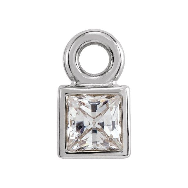 1/6 CT Lab-Grown Diamond Bezel Dangle, 3.56 mm x 5.51 mm, Bezel-Set
