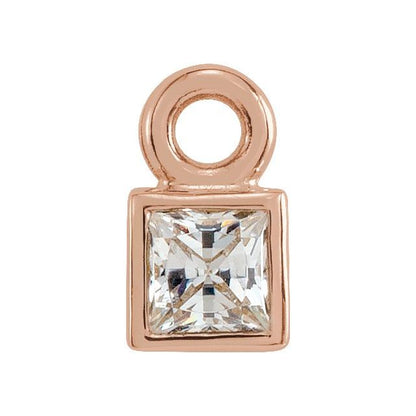 .05 CT Lab-Grown Diamond Bezel Dangle, 2.57 mm x 4.52 mm, Bezel-Set