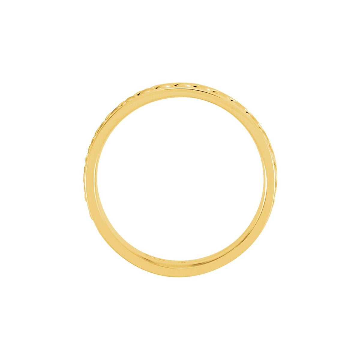 18K Yellow/White Gold Rope Hand-Woven Comfort-Fit Flat Band