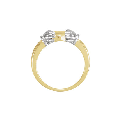 10K White/Rose Gold Claddagh Band