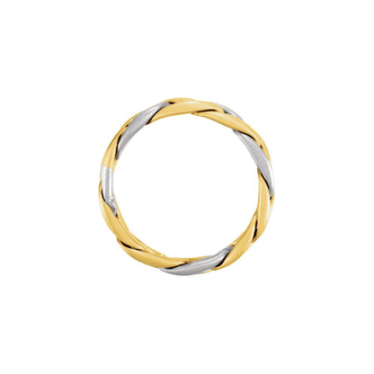 14K Yellow/White Gold Hand-Woven Band