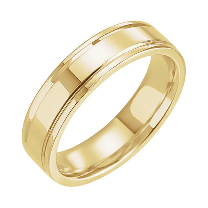 Grooved Comfort-Fit Flat Band, 5 mm (52013)