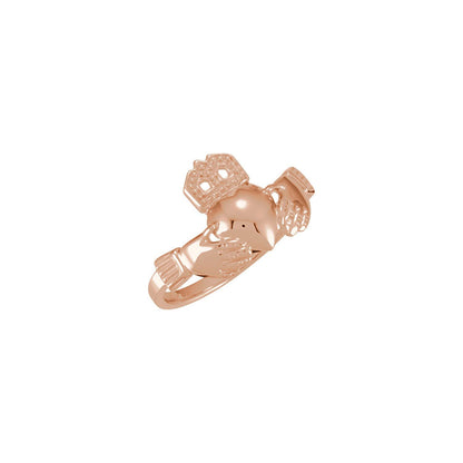14K Rose Gold 14x12 mm Claddagh Band