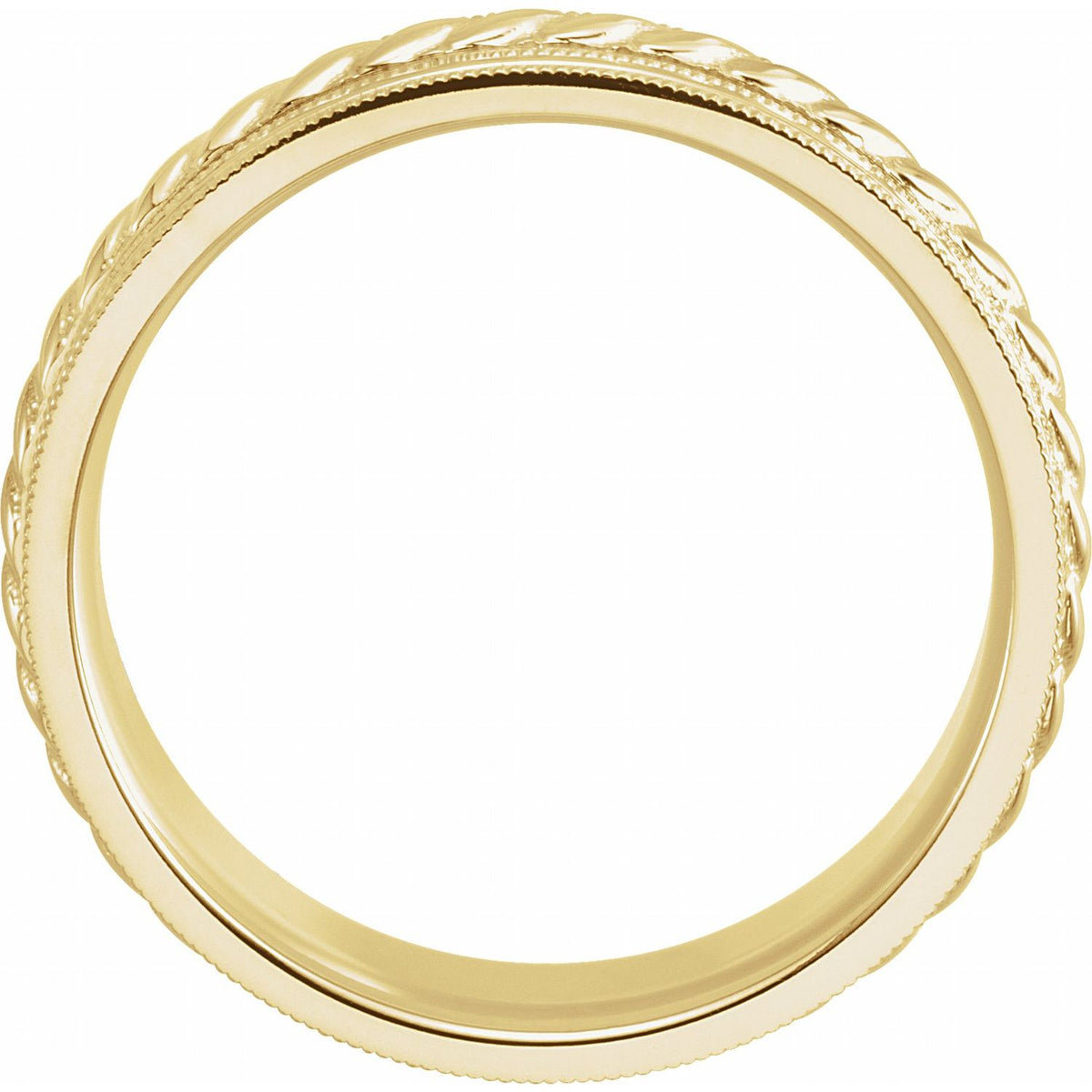 Milgrain Edge Rope Comfort-Fit Half Round Band