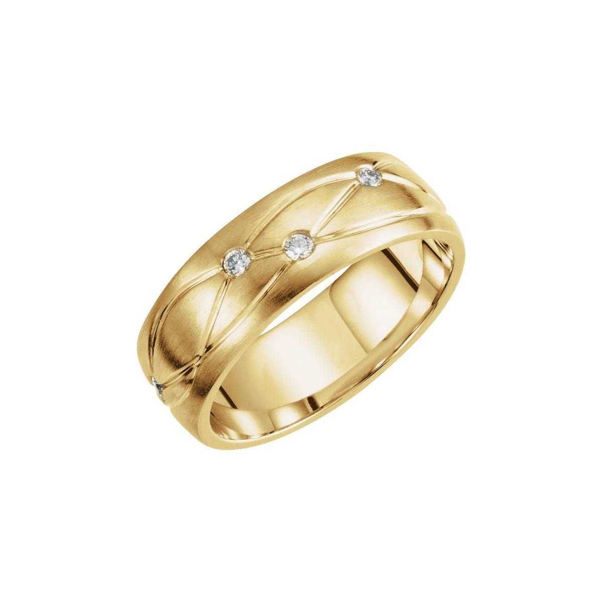1/5 CTW Natural Diamond Grooved Band