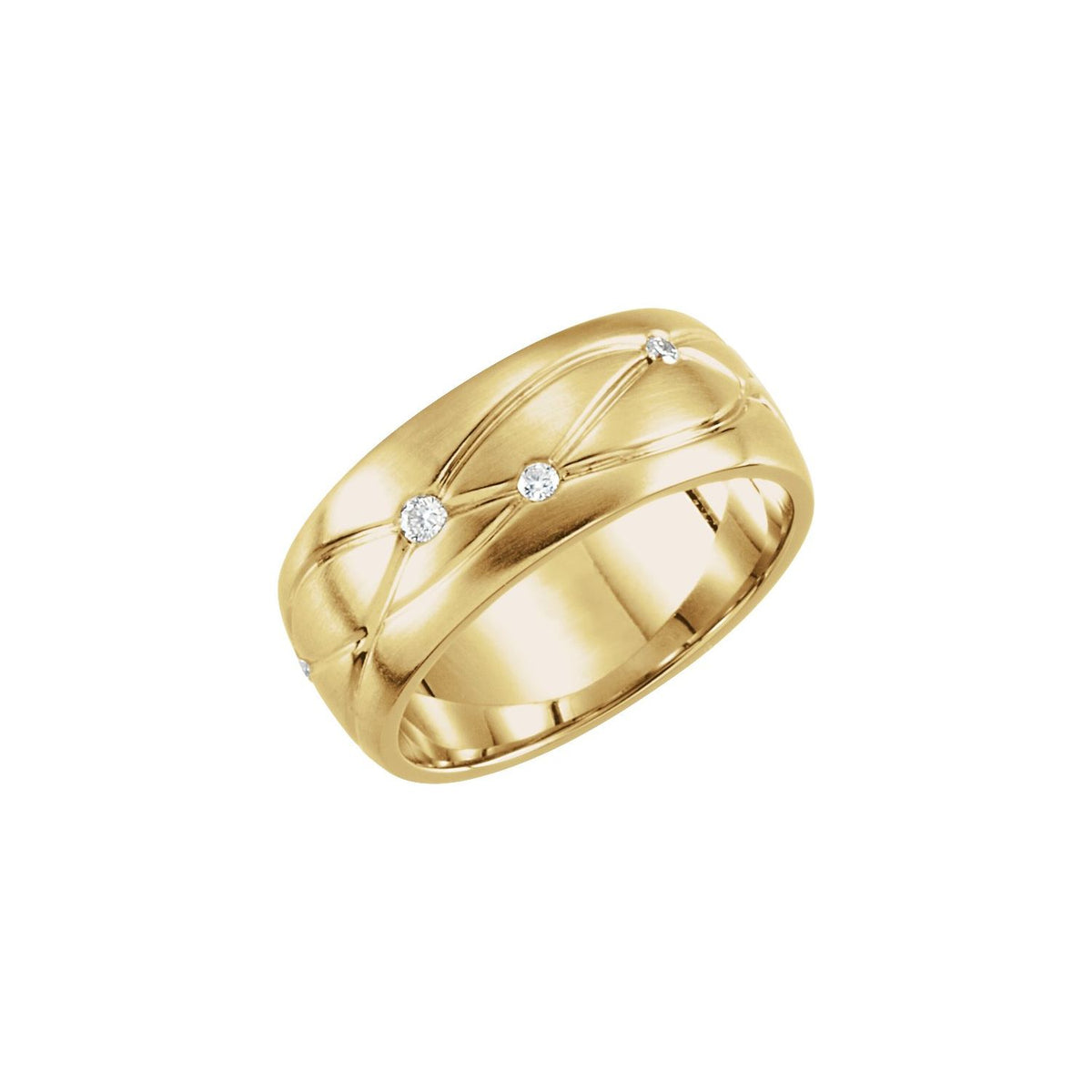 1/5 CTW Natural Diamond Grooved Band