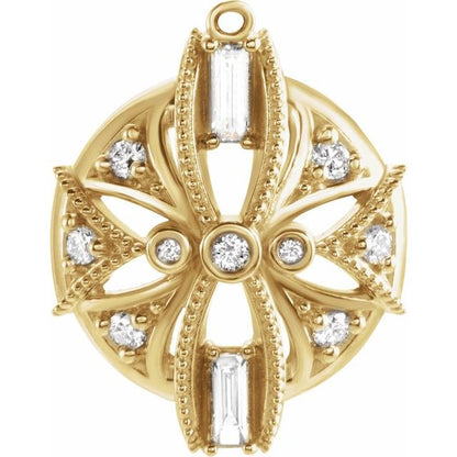 1/4 CTW Natural Diamond Vintage-Inspired Dangle