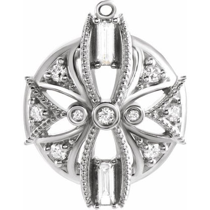 1/4 CTW Natural Diamond Vintage-Inspired Dangle