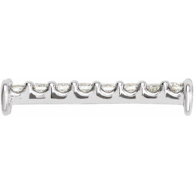.07 CTW Natural Diamond Bar Link, 2.3 mm x 12.7 mm, Accented