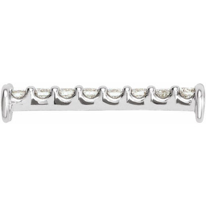 .07 CTW Natural Diamond Bar Link, 2.3 mm x 12.7 mm, Accented