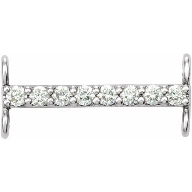.07 CTW Natural Diamond Bar Link, 2.3 mm x 12.7 mm, Accented