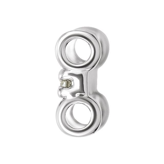 .07 CTW Natural Diamond Bar Link, 2.3 mm x 12.7 mm, Accented