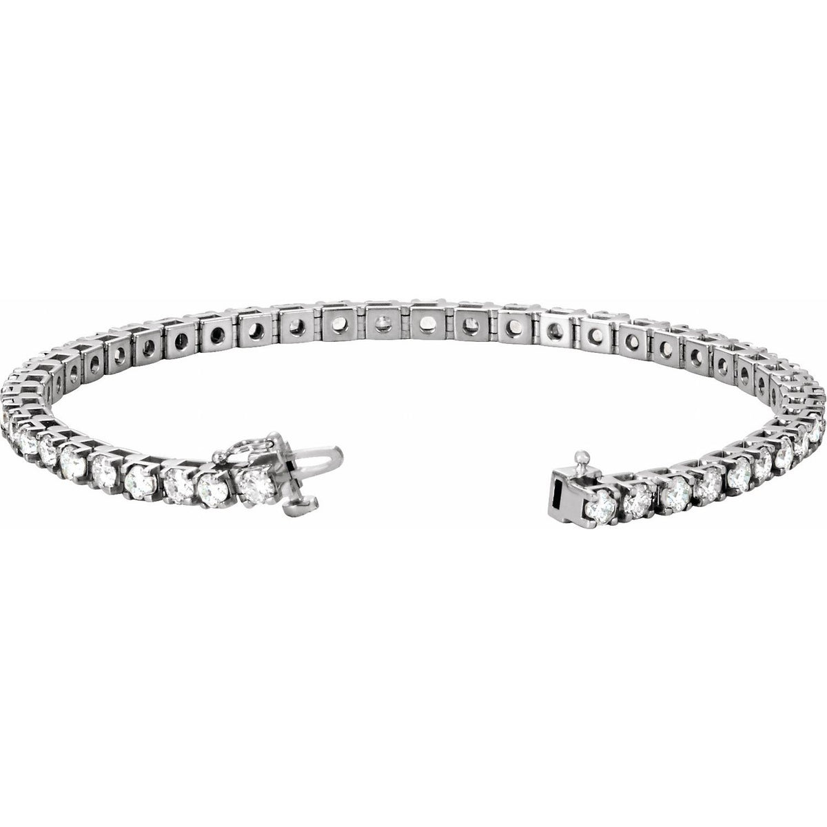 14K White Gold 4 3/4 CTW Lab-Grown Diamond Line 7" Bracelet