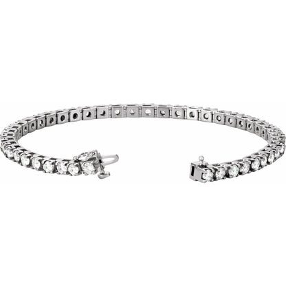 14K White Gold 4 3/4 CTW Lab-Grown Diamond Line 7" Bracelet