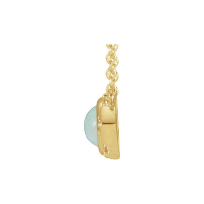14K Yellow Gold Natural Ethiopian Opal & Natural Pink Sapphire Vintage-Inspired 18" Necklace