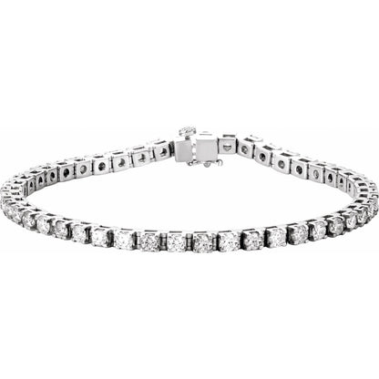 14K White Gold 4 3/4 CTW Lab-Grown Diamond Line 7" Bracelet