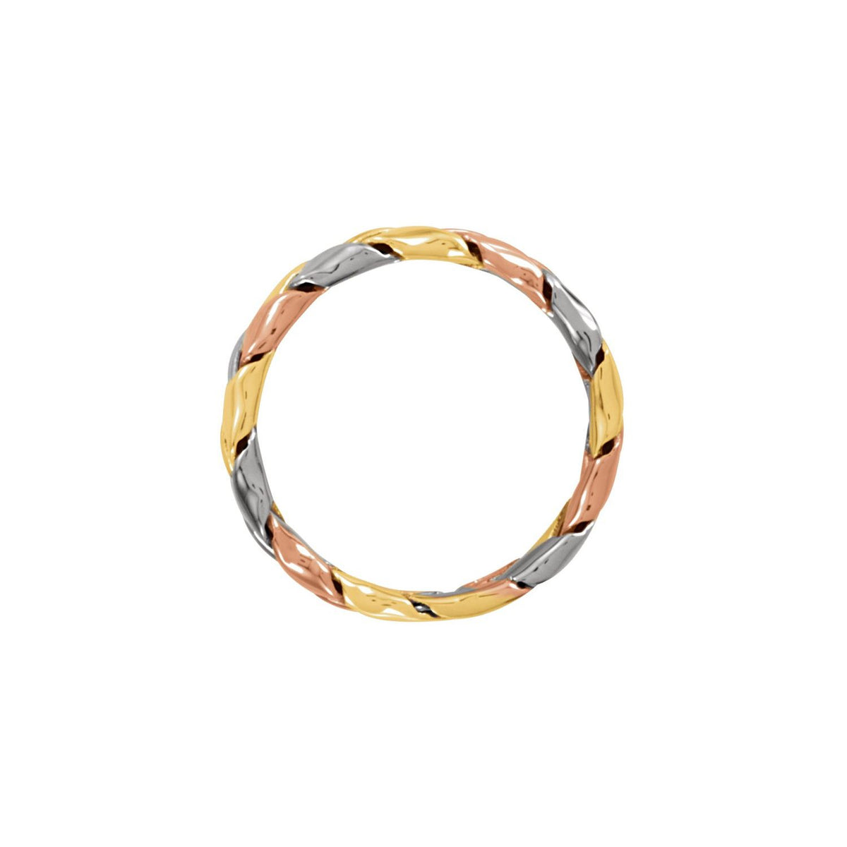 14K Yellow/White/Rose Gold Woven Band