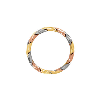 14K Yellow/White/Rose Gold Woven Band