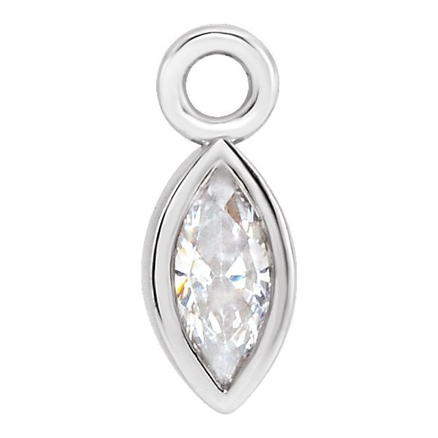 .04 CT Lab-Grown Diamond Bezel-Set Dangle, 2.13 mm x 5.65 mm