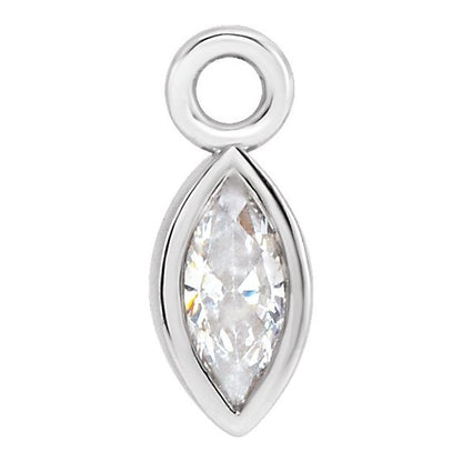 .04 CT Lab-Grown Diamond Bezel-Set Dangle, 2.13 mm x 5.65 mm