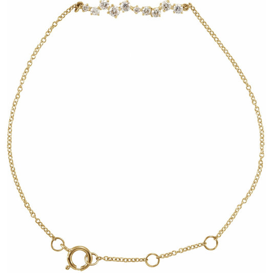 14K Yellow Gold 1/3 CTW Natural Diamond Bar 6-7" Bracelet