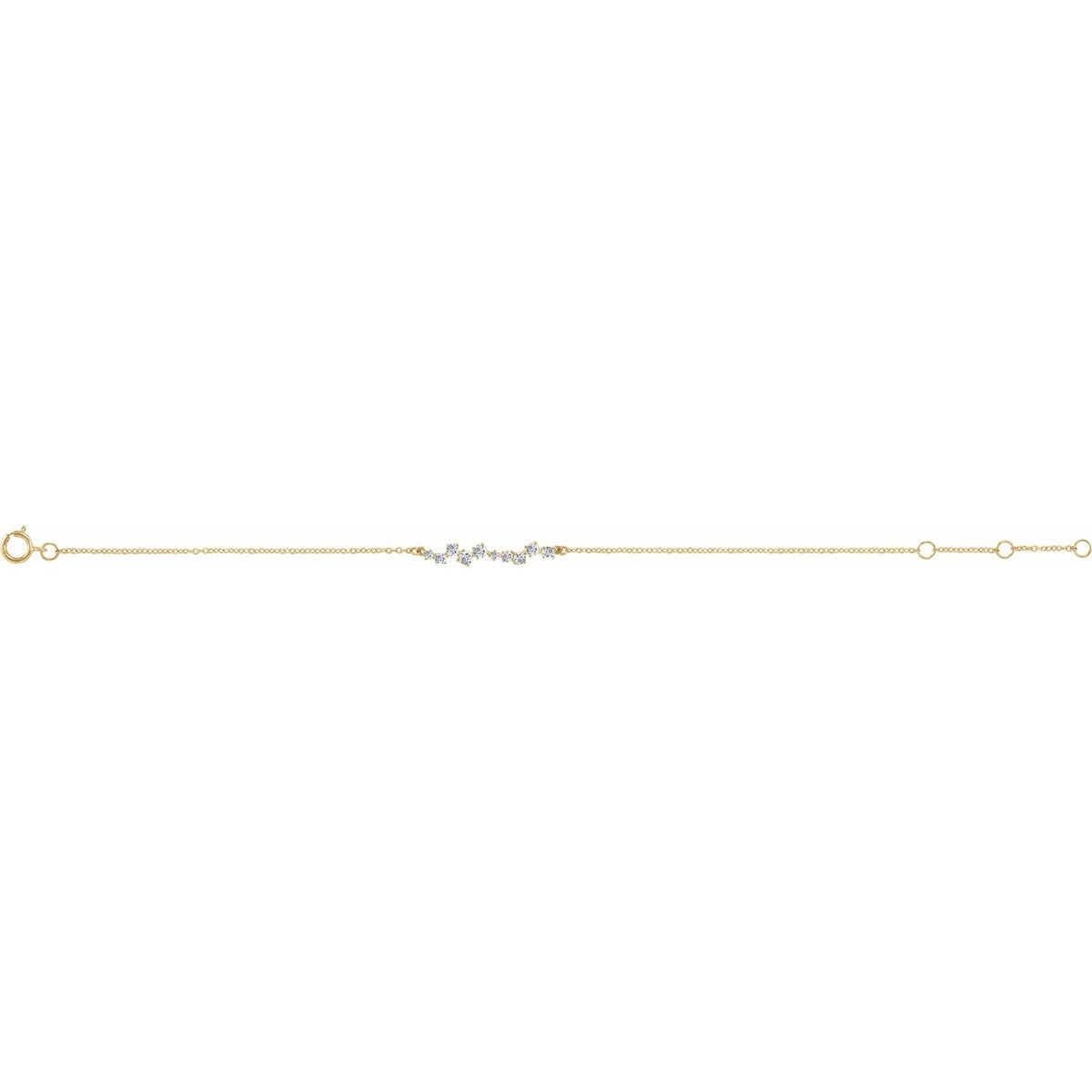 14K Yellow Gold Natural Diamond Bar 6-7" Bracelet
