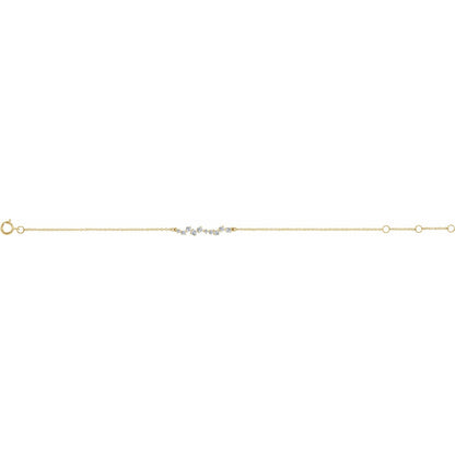 14K Yellow Gold Natural Diamond Bar 6-7" Bracelet