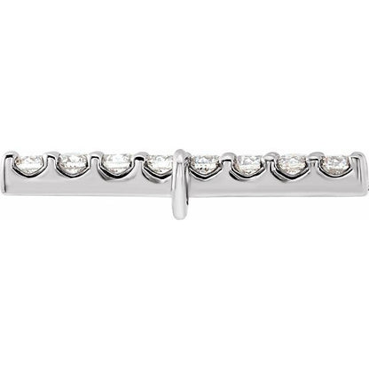 .07 CTW Natural Diamond Bar Link, 2.3 mm x 12.7 mm
