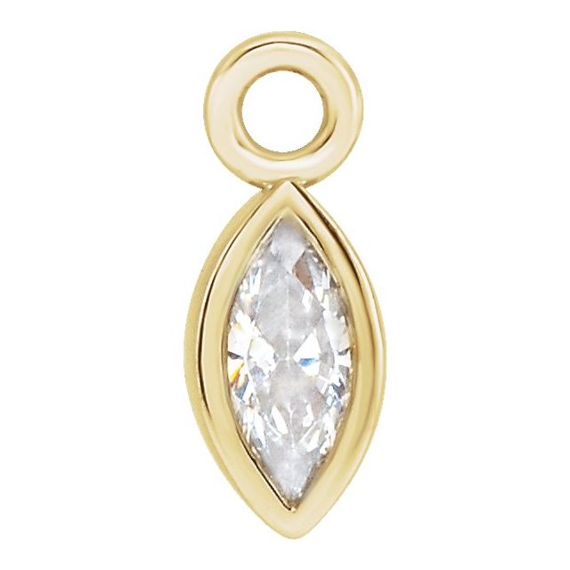 .04 CT Lab-Grown Diamond Bezel-Set Dangle, 2.13 mm x 5.65 mm