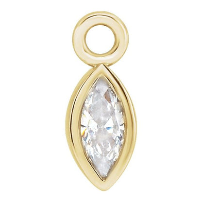 .07 CT Lab-Grown Diamond Bezel-Set Dangle, 2.62 mm x 6.64 mm