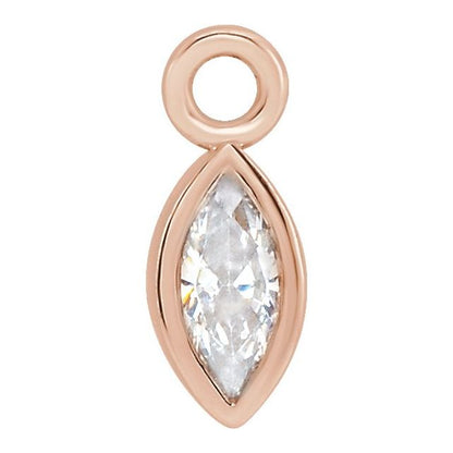 .04 CT Lab-Grown Diamond Bezel-Set Dangle, 2.13 mm x 5.65 mm