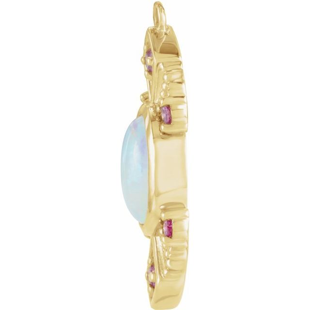 Natural Ethiopian Opal & Natural Pink Sapphire Dangle