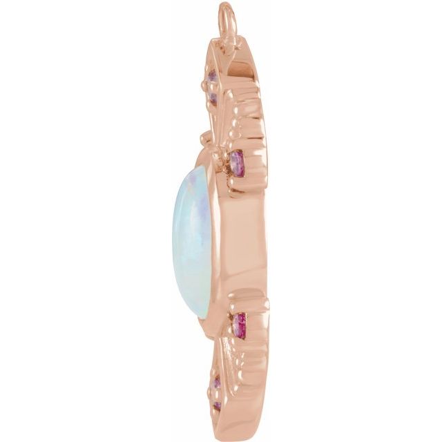 Natural Ethiopian Opal & Natural Pink Sapphire Dangle