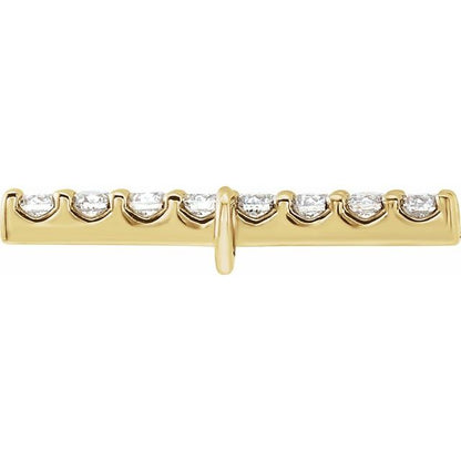 .07 CTW Natural Diamond Bar Link, 2.3 mm x 12.7 mm