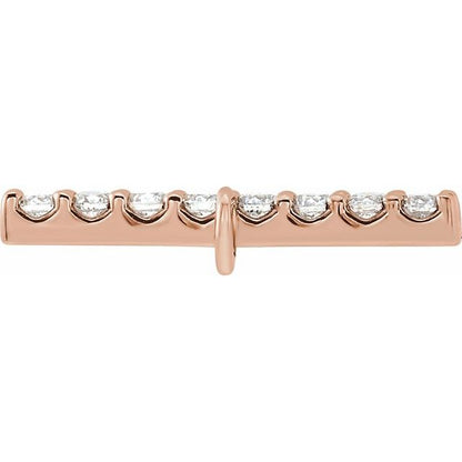 .07 CTW Natural Diamond Bar Link, 2.3 mm x 12.7 mm