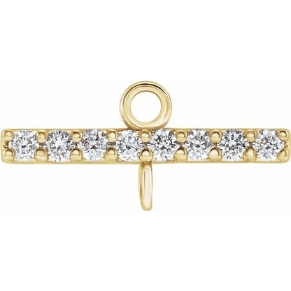 .07 CTW Natural Diamond Bar Link, 2.3 mm x 12.7 mm