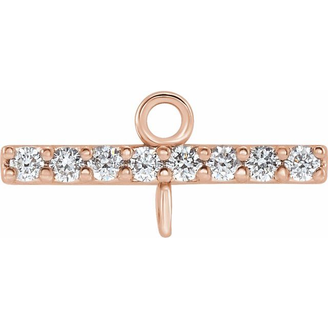 .07 CTW Natural Diamond Bar Link, 2.3 mm x 12.7 mm