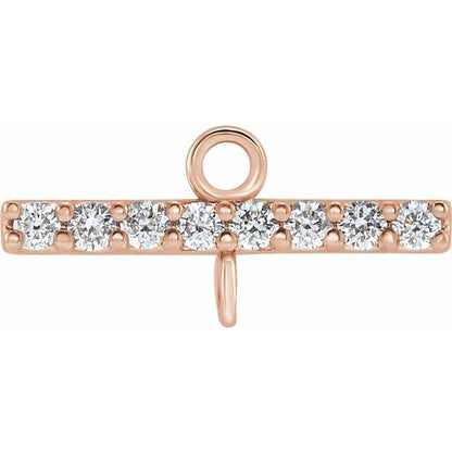 .07 CTW Natural Diamond Bar Link, 2.3 mm x 12.7 mm