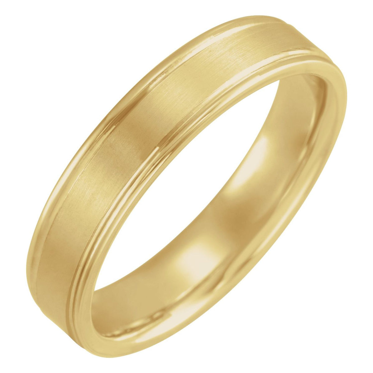 Grooved Comfort-Fit Flat Band, 5 mm (52013)