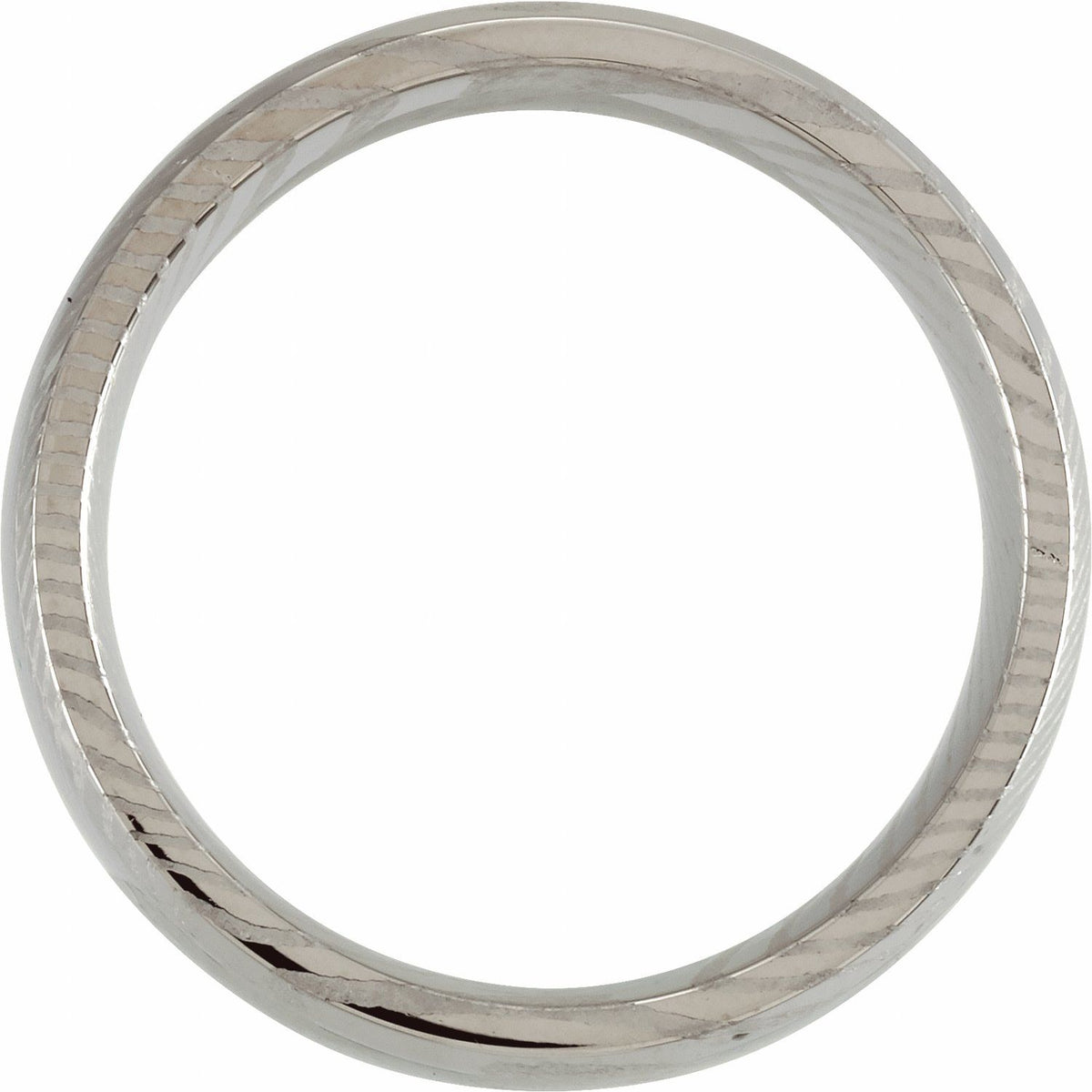 Damascus Steel Beveled-Edge Comfort-Fit Band