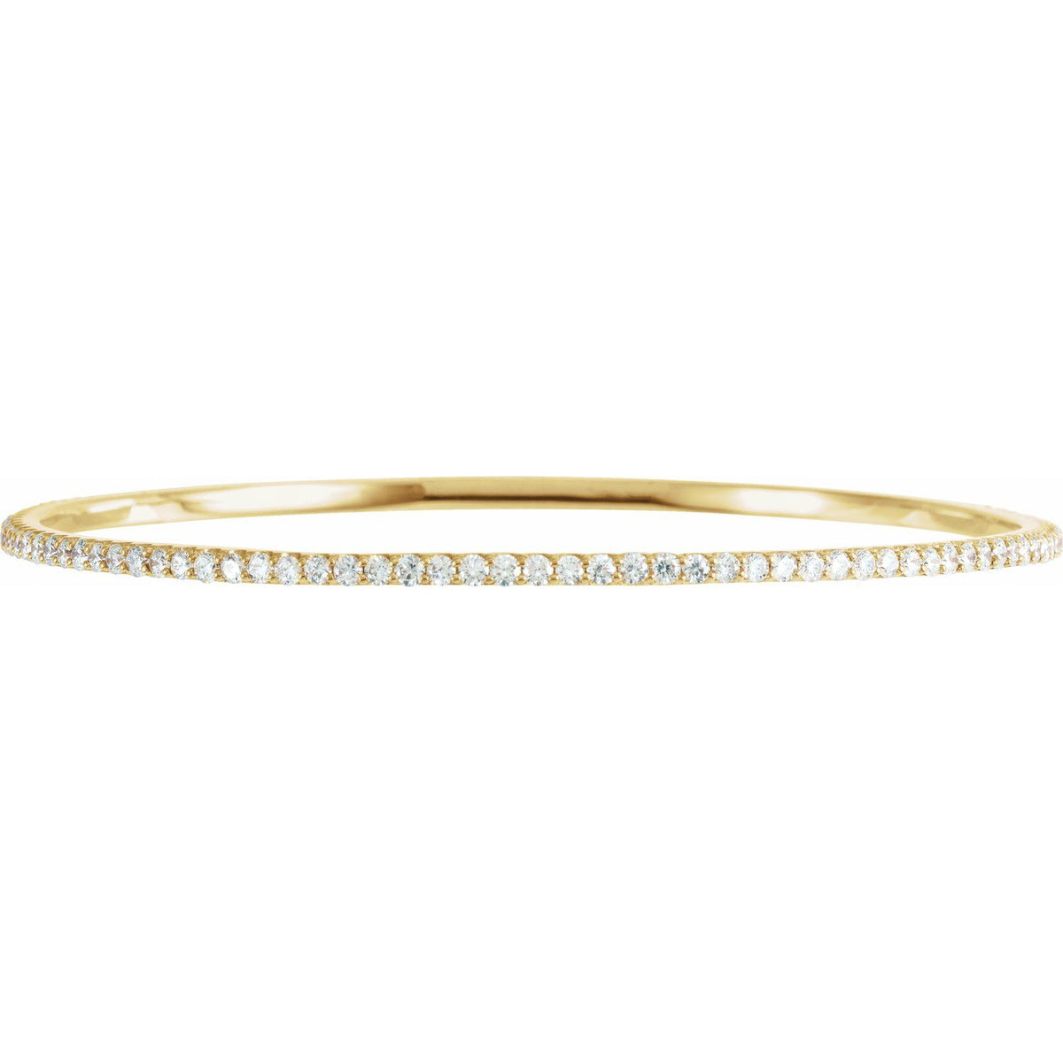 14K Yellow Gold 3 CTW Lab-Grown Diamond Stackable Bangle 8" Bracelet