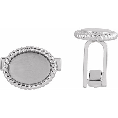 15.6x12. Rope Pattern Cuff Links