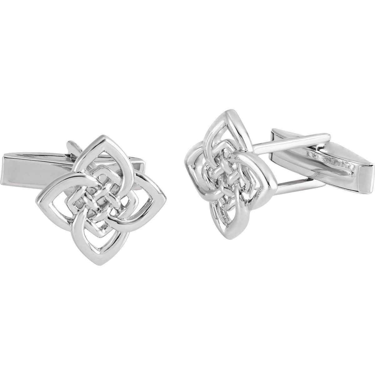 Sterling Silver 16.2x12. Celtic-Inspired Cuff Links