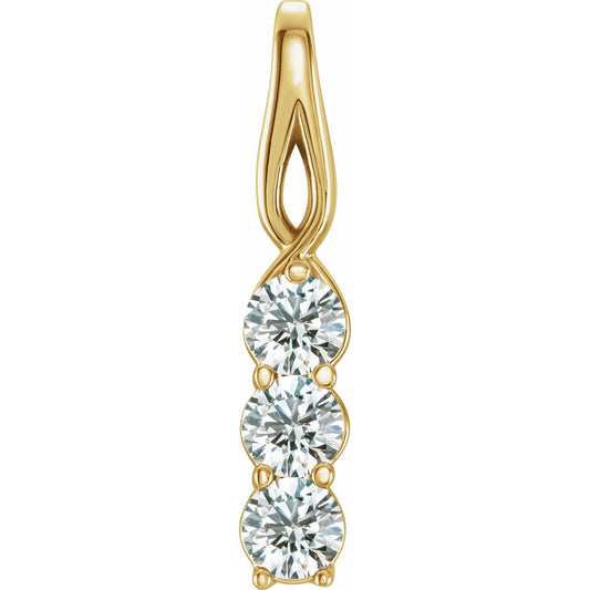 1/4 CTW Natural Diamond Three-Stone Pendant