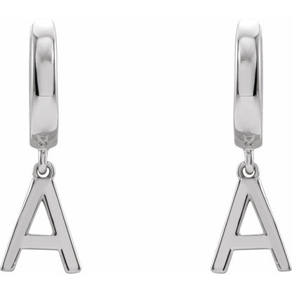 Initial Hinged Huggie Earring