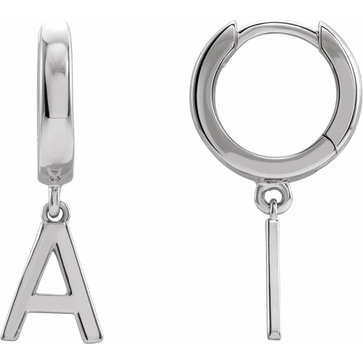 Initial Hinged Huggie Earring
