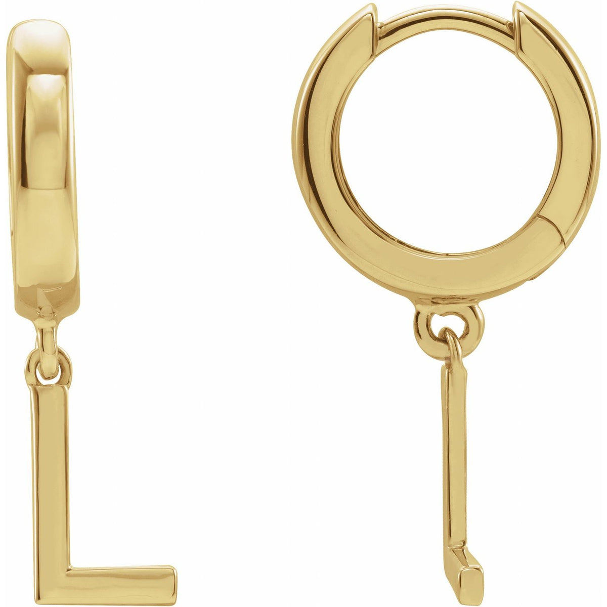 Initial Hinged Huggie Earring