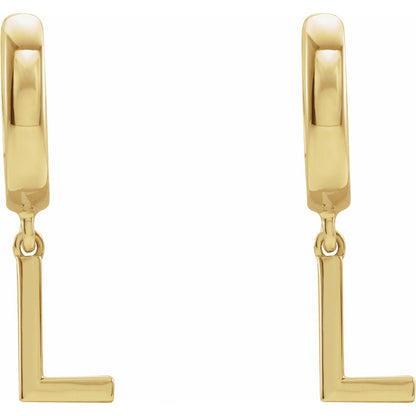 Initial Hinged Huggie Earring